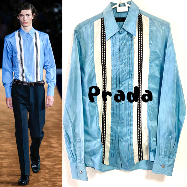 15.SS ■PRADA/プラダ 長袖シャツ・ドレスシャツ シルク100％ | フリマアプリ ラクマ