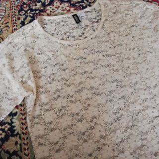 エイチアンドエム(H&M)のH&M🌼総レースカットソー(カットソー(長袖/七分))