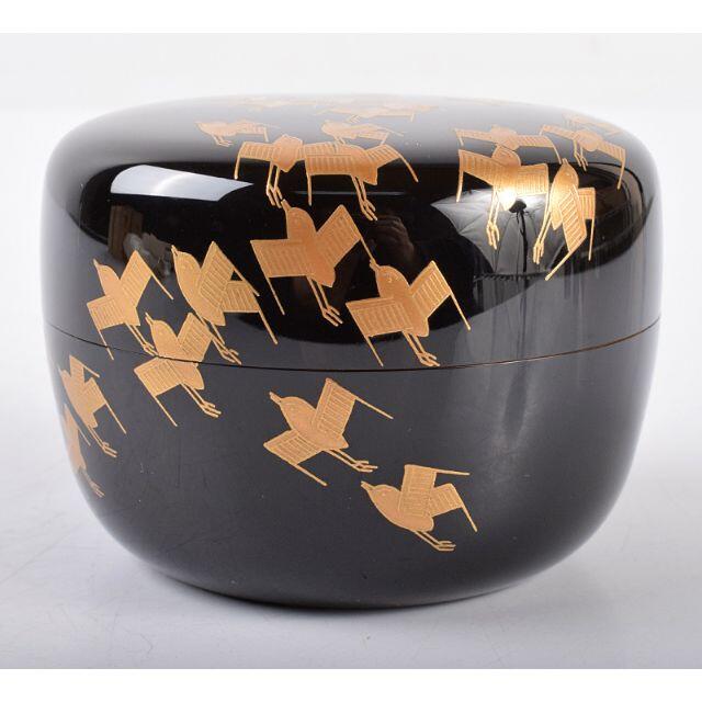 輪島塗 田崎昭一郎作 千鳥蒔絵 内銀溜 平棗 宗信極め箱 D R3613 輪島塗 田崎昭一郎作 千鳥蒔絵 内銀溜 平棗 宗信極め箱 D R3613