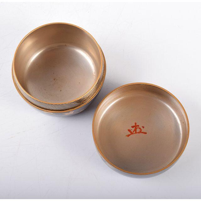 輪島塗 田崎昭一郎作 千鳥蒔絵 内銀溜 平棗 宗信極め箱 D R3613 輪島塗 田崎昭一郎作 千鳥蒔絵 内銀溜 平棗 宗信極め箱 D R3613