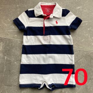 ラルフローレン(Ralph Lauren)の【古着】ラルフローレン　ロンパース　ボーダー　お出かけ着(ロンパース)