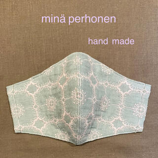 ミナペルホネン(mina perhonen)のミナペルホネン　anemone ミント×ベージュ刺繍　インナーマスク(その他)