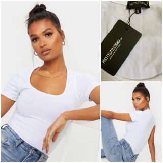 ザラ(ZARA)のprettylittlething プリティリトルシング クロップド Tシャツ(Tシャツ(半袖/袖なし))