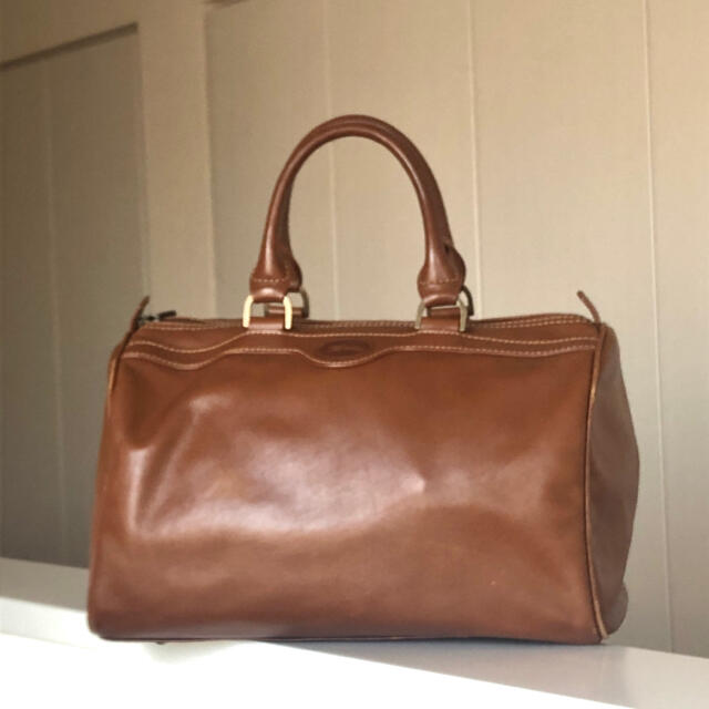 Longchamp ロンシャン ボストン バッグ 大容量 レザー ブラウン