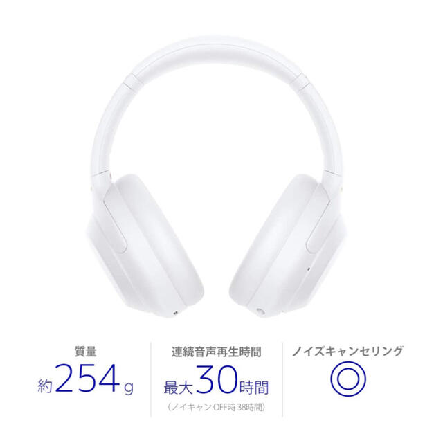 SONY(ソニー)のSONY ソニー ワイヤレスヘッドホン WH-1000XM4 サイレントホワイト スマホ/家電/カメラのオーディオ機器(ヘッドフォン/イヤフォン)の商品写真