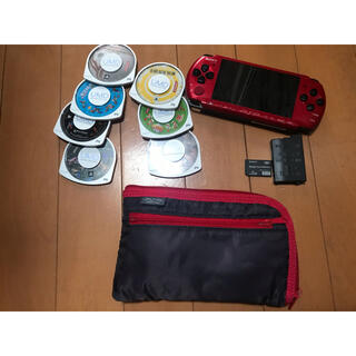 プレイステーションポータブル(PlayStation Portable)の専用-PSP本体+付属品+カセット7本セット(携帯用ゲーム機本体)