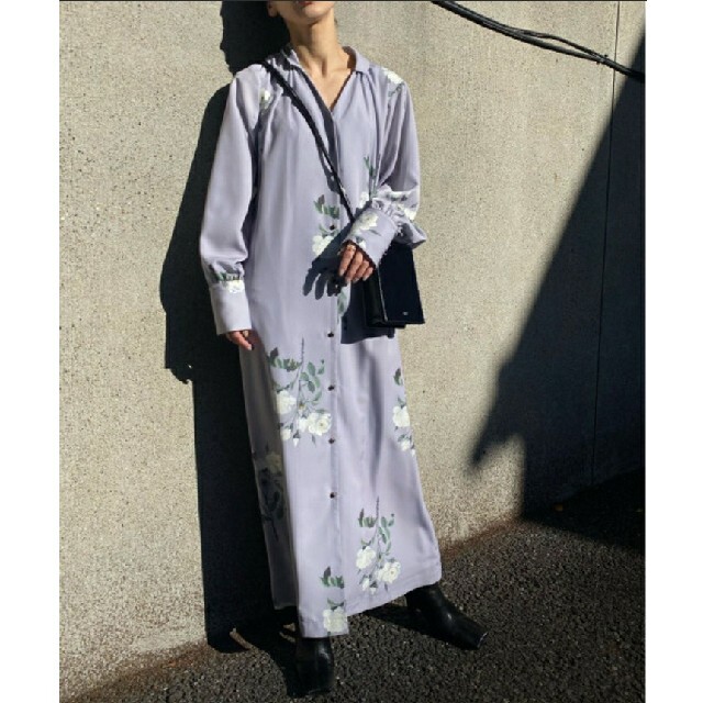 Ameri VINTAGE(アメリヴィンテージ)のAMERI POSIE SHIRT DRESS パープル レディースのワンピース(ロングワンピース/マキシワンピース)の商品写真