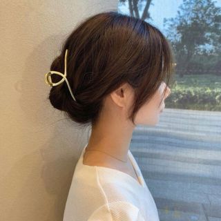 バンスクリップ 大中2個セット 大きめ おしゃれ メタリック(バレッタ/ヘアクリップ)