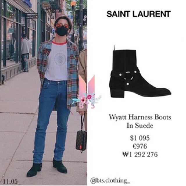 Saint Laurent(サンローラン)の【bts ジミン着用】saint launret リングブーツ　サイズ42 メンズの靴/シューズ(ブーツ)の商品写真