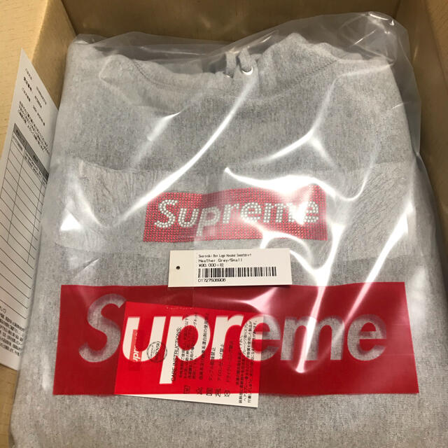 swarovski box logo hooded sweatshirt