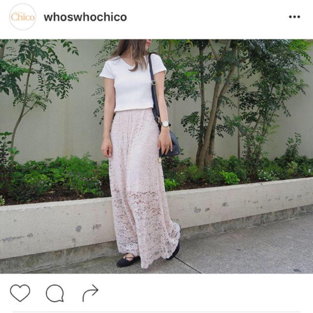 who's who Chico(フーズフーチコ)のセットで♡未着用レースガウチョ＆vネック薄手ニット レディースのトップス(カットソー(半袖/袖なし))の商品写真