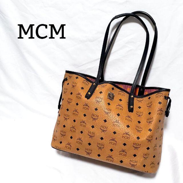 【美品】 MCM トートバッグ レザー ヴィセトス柄 モノグラム リバーシブル