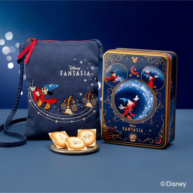 Disney(ディズニー)の新品未開封　東京ばな奈　ディズニーファンタジア  限定缶　サコッシュ付き エンタメ/ホビーのおもちゃ/ぬいぐるみ(キャラクターグッズ)の商品写真