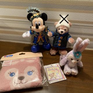 ディズニー(Disney)のDisney ぬいぐるみ マスコット ハンカチ 3点セット 新品未使用(キャラクターグッズ)