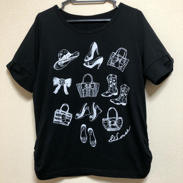 &LOVE Tシャツ　L ブラック レディースのトップス(Tシャツ(半袖/袖なし))の商品写真