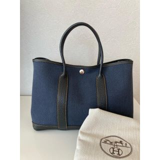 エルメス(Hermes)のHERMES エルメス　ガーデンパーティー30 TPM デニムフォンセ×ノアール(トートバッグ)