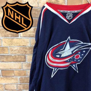 リーボック(Reebok)の【NHL】リーボック　コロンバス　ゲームシャツ ホッケー　ビッグサイズ(Tシャツ/カットソー(七分/長袖))