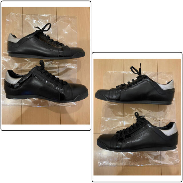 LOUIS VUITTON(ルイヴィトン)の【良品】ルイヴィトン　スニーカー　レザー　黒　サイズ8=26.5cm位 メンズの靴/シューズ(スニーカー)の商品写真