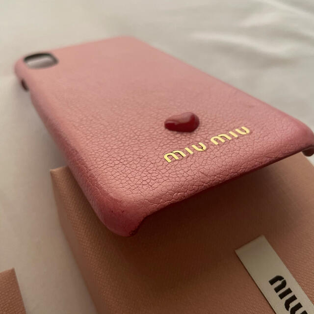 【新品】MIUMIU マドラスレザー iPhone カバー ピンクiPhoneケース