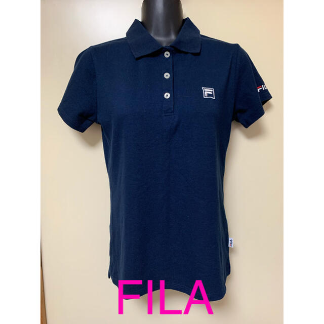 FILA(フィラ)のFILA  ポロシャツ  ネイビー　Mサイズ レディースのトップス(ポロシャツ)の商品写真