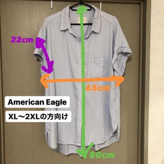 アメリカンイーグル(American Eagle)の【大きいサイズ】アメリカンイーグル シャツ 襟付き 半袖(シャツ/ブラウス(長袖/七分))