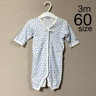 プチバトー(PETIT BATEAU)のプチバトー　小花柄　長袖ロンパース(ロンパース)