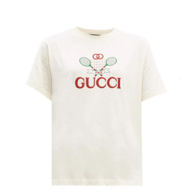 Gucci Tennis logo テニスロゴエンブロイダリー コットンTシャツ Tシャツ+カットソー(半袖+袖なし)