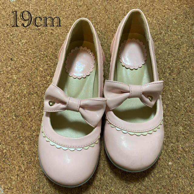 Disney(ディズニー)の子供靴19cm 女の子靴　ビビディバビディブティック靴　プリンセスローズ　 キッズ/ベビー/マタニティのキッズ靴/シューズ(15cm~)(フォーマルシューズ)の商品写真