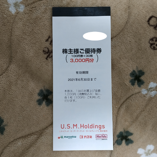 usmh 株主優待 3000円分(ショッピング)