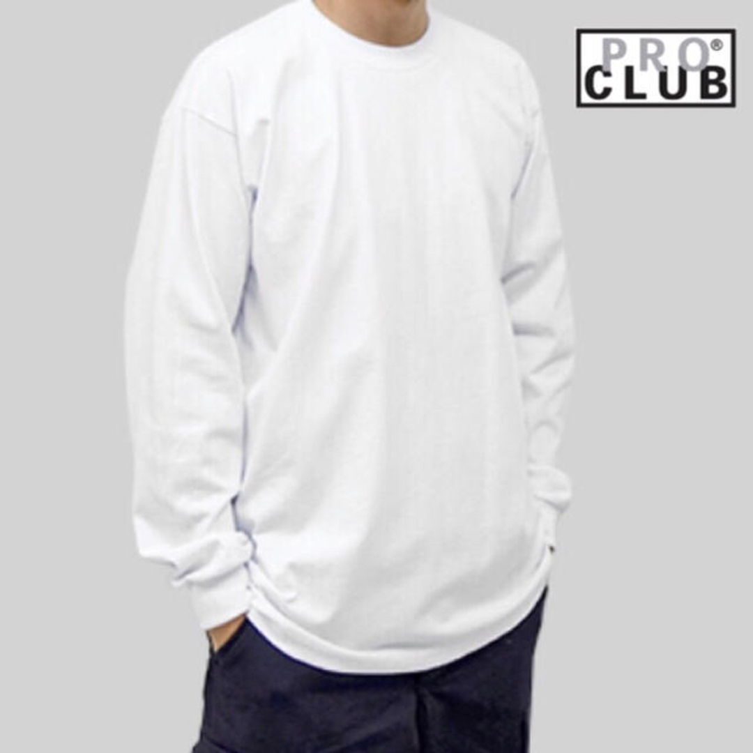 PRO CLUB(プロクラブ)のPROCLUB プロクラブ 長袖Tシャツヘビーウエイト ホワイト　2XL メンズのトップス(Tシャツ/カットソー(七分/長袖))の商品写真