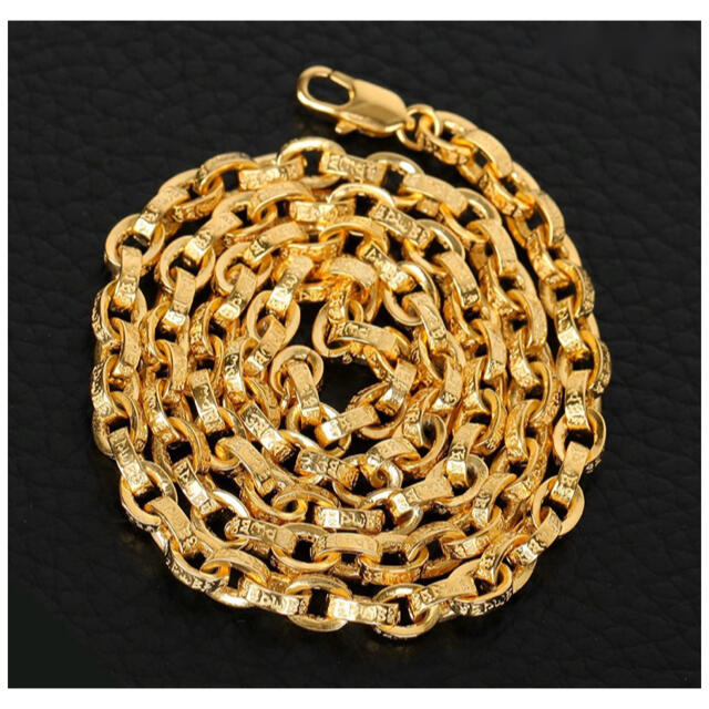 人気定番の 梵字彫 22k仕上げ ネックレス ゴールド ペーパーチェーン - ネックレス