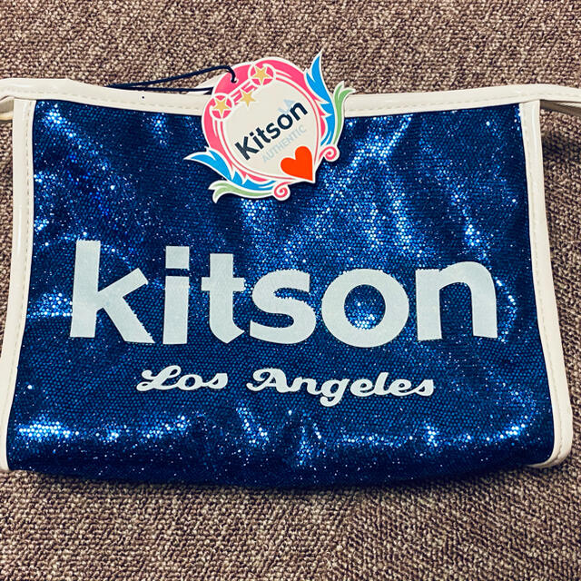 KITSON(キットソン)のkitson ラメ ポーチ 青 レディースのファッション小物(ポーチ)の商品写真