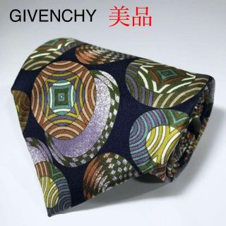 ジバンシィ(GIVENCHY)の【カントク様】美品 ジバンシー USA製 高級シルク ネクタイ 総柄 幾何学模様(ネクタイ)