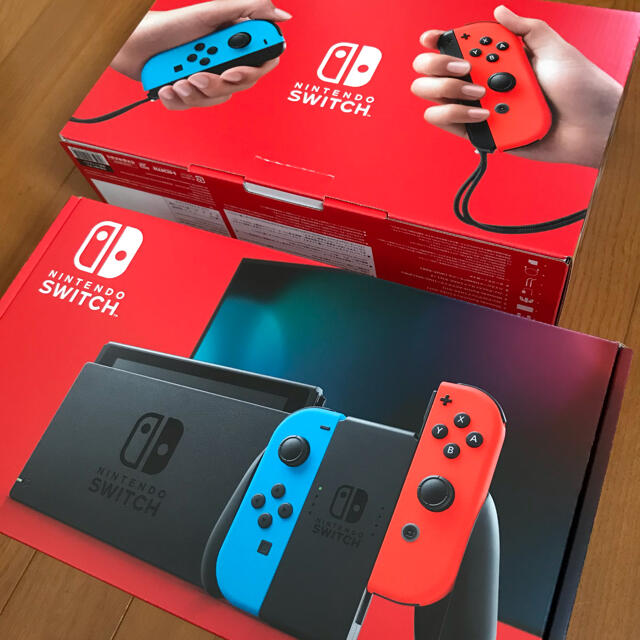 ニンテンドースイッチ　本体　2台　新品　保証書　ネオンブルー/(R)ネオンレッド