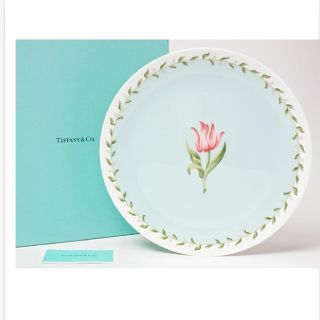 ティファニー(Tiffany & Co.)の最終！ TIFFANY&Co ピンクチューリップ 24㎝皿 プレート(食器)