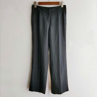 マックスマーラ(Max Mara)のMax Mara 麻 リネン ストレートパンツ 黒色 マックスマーラ(その他)