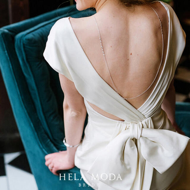 1点のみ バックリボン マーメイド ウエディングドレス ホワイト（M） レディースのフォーマル/ドレス(ウェディングドレス)の商品写真