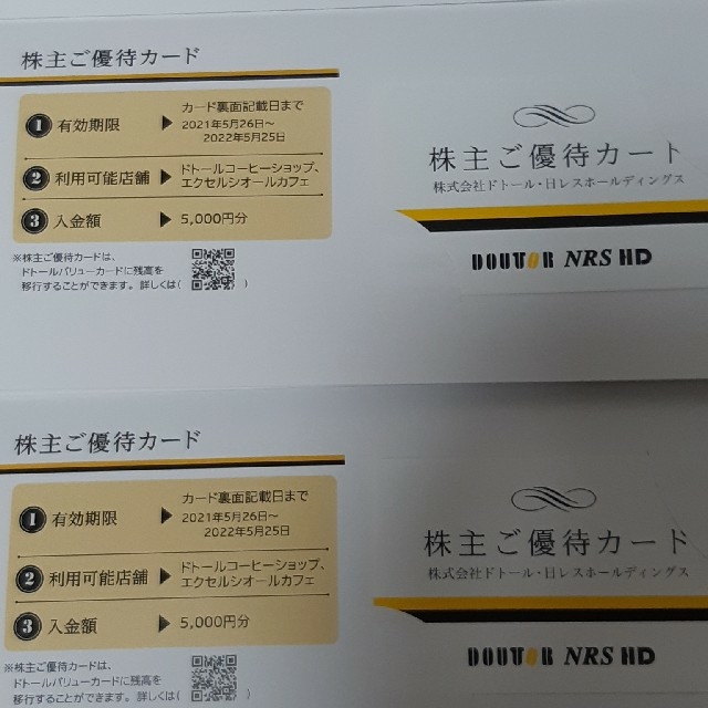 最新 送料込み ドトール 株主優待 15,000円分