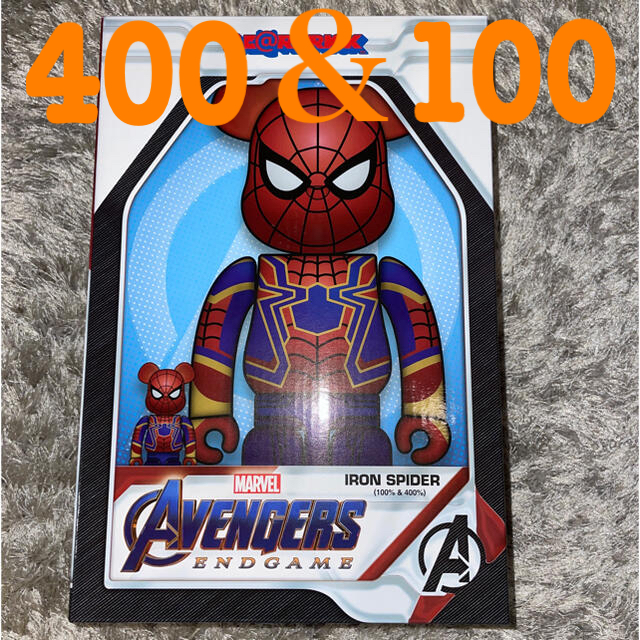 【新品・未開封】BE@RBRICK IRON SPIDER 100％&400％