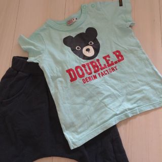 ダブルビー(DOUBLE.B)のダブルＢTシャツ&ユニクロズボン　90(Tシャツ/カットソー)