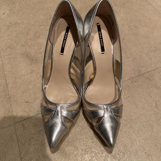 ザラ(ZARA)のZARA クリア　シルバー　パンプス　37 23.5から24(ハイヒール/パンプス)