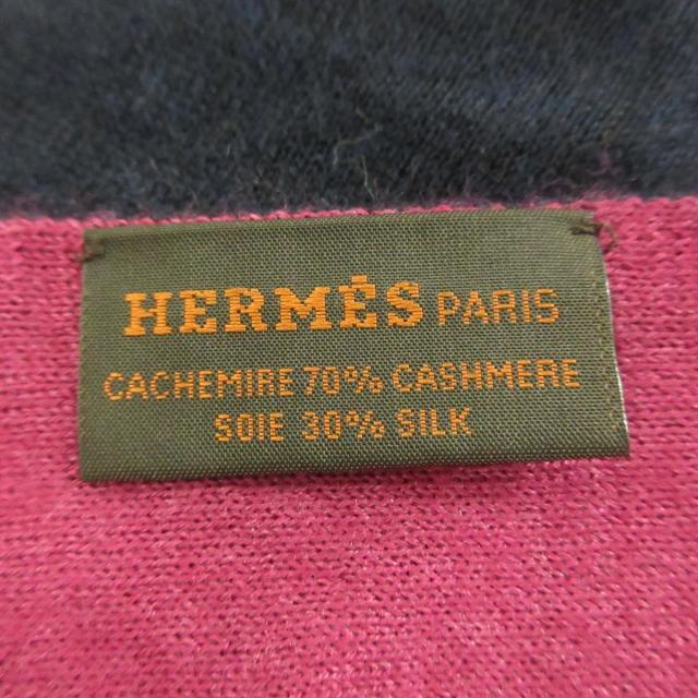 Hermes(エルメス)のHERMES(エルメス)美品  ネイビー×ピンク レディースのファッション小物(マフラー/ショール)の商品写真