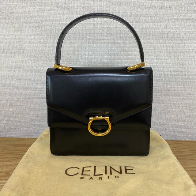 【CELINE】ヴィンテージセリーヌ　レザーハンドバッグ【正規品】ハンドバッグ