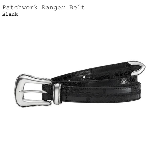 supreme patchwork ranger belt black