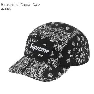 シュプリーム(Supreme)の【黒】Supreme Bandana Camp Cap (キャップ)