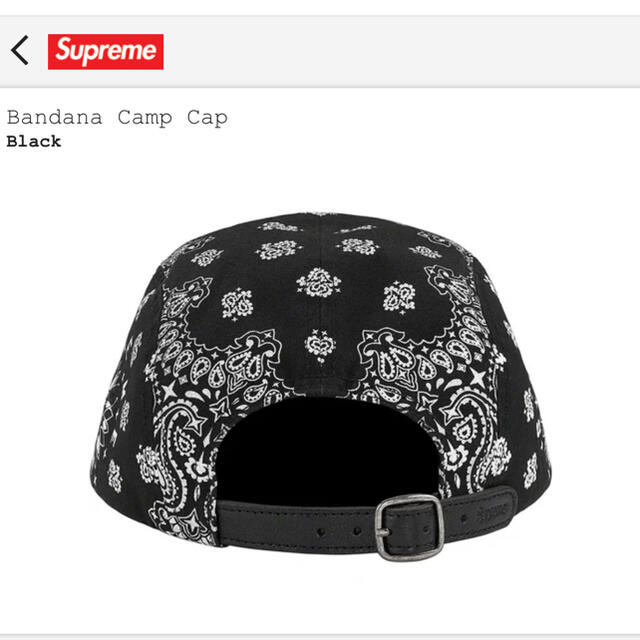 Supreme(シュプリーム)の【新品★送料込み‼️】Bandana Camp Cap ブラック メンズの帽子(キャップ)の商品写真