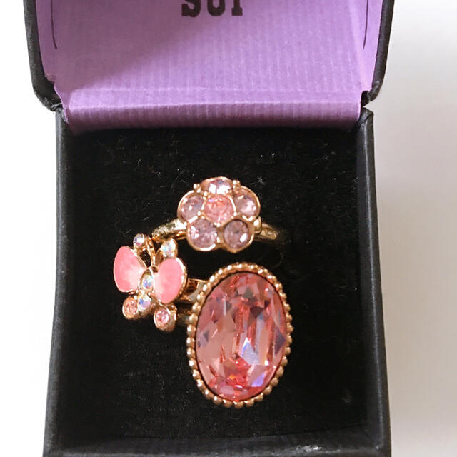 ANNA SUI(アナスイ)のアナスイ　三連リング　ピンク レディースのアクセサリー(リング(指輪))の商品写真