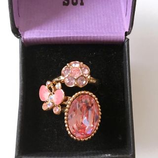 アナスイ(ANNA SUI)のアナスイ　三連リング　ピンク(リング(指輪))