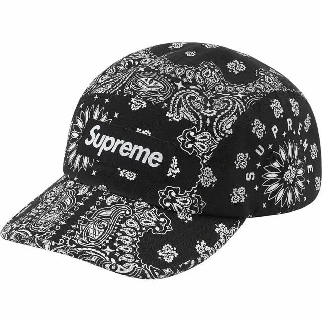 【黒】Supreme Bandana Camp Cap