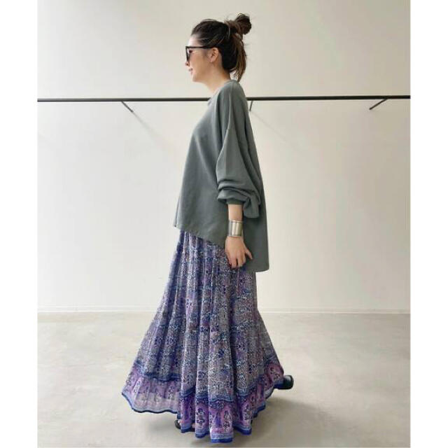 L'Appartement DEUXIEME CLASSE(アパルトモンドゥーズィエムクラス)の【BLUE BOHEME/ブルー ボヘム】Cotton Tiered Skirt レディースのスカート(ロングスカート)の商品写真